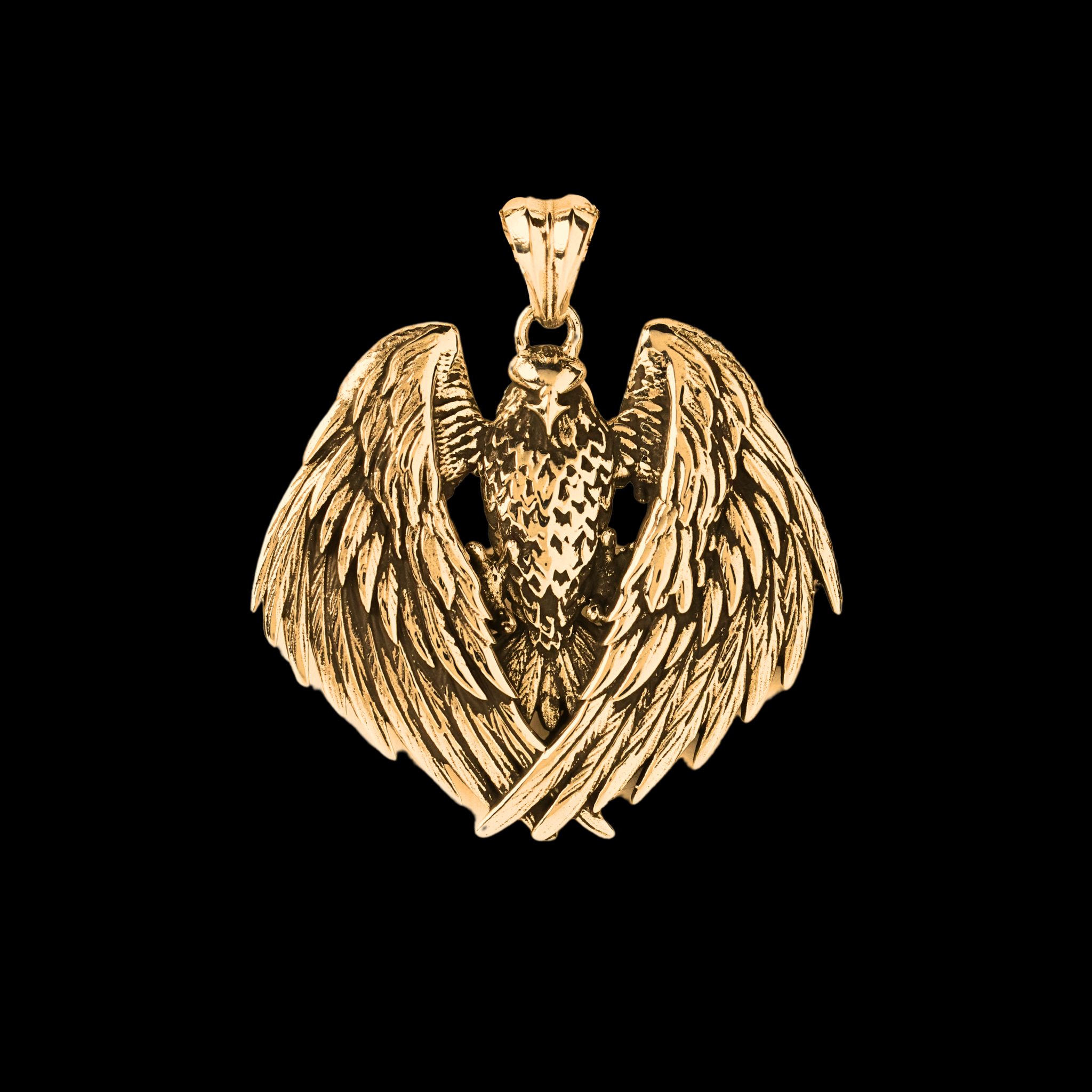 14k Yellow Gold Eagle Pendant Dynamis Jewelry
