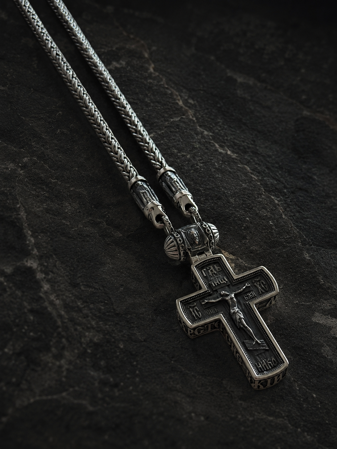 Silver Orthodox cross necklace 002 – Dynamis Jewelry