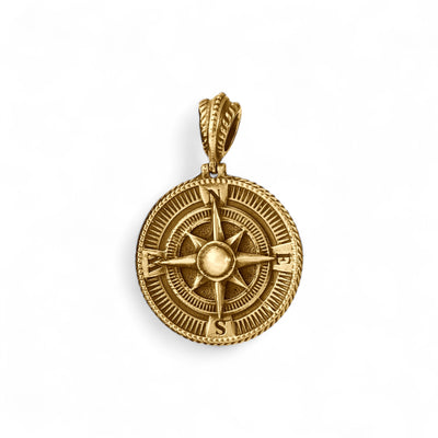 14k Yellow Gold Compass Pendant