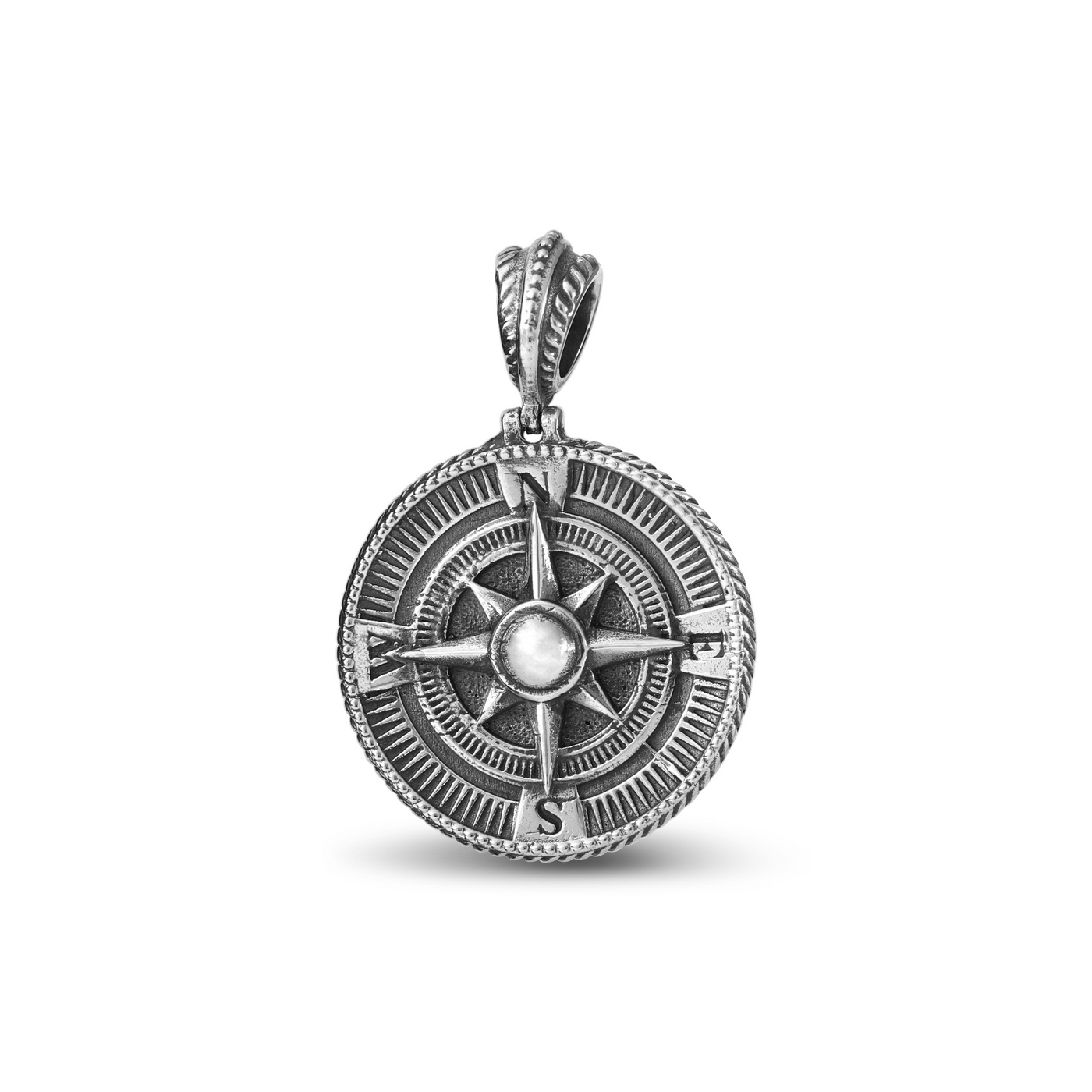 Silver Compass Pendant