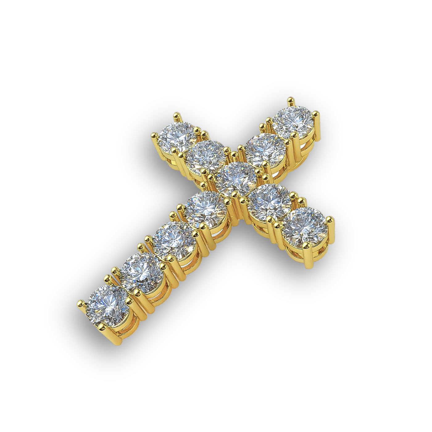 18k Gold Diamond Cross Pendant