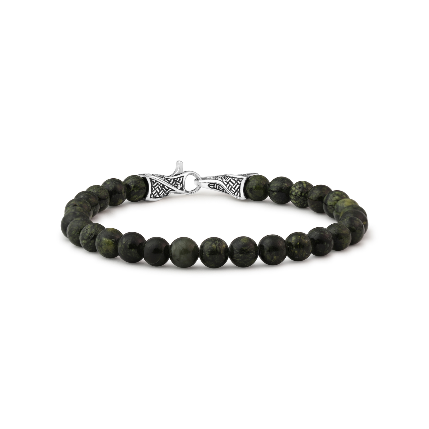 Natural Green Snowflake Obsidian Gemstone Bracelet – 6 mm