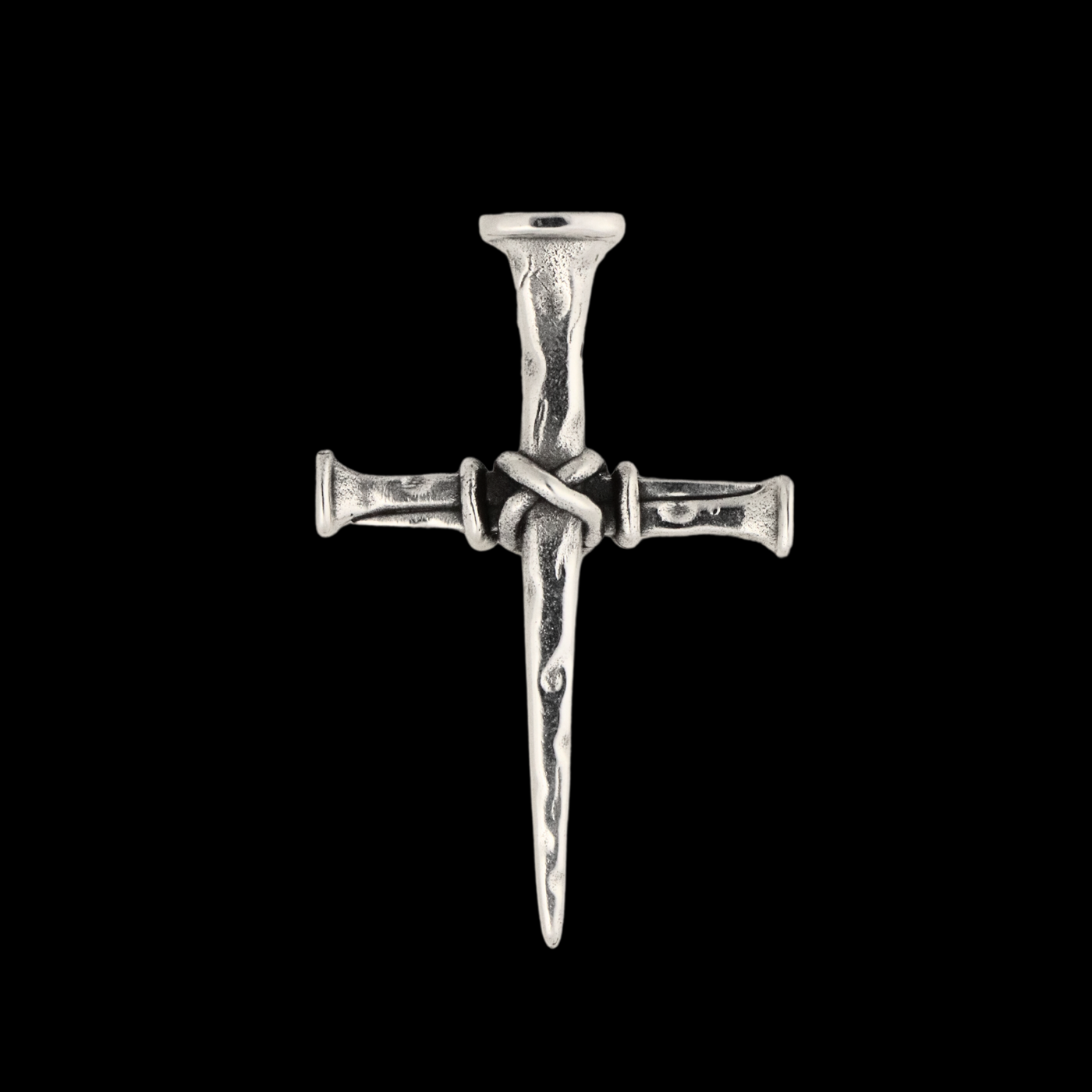 Three Nails Cross Silver Pendant