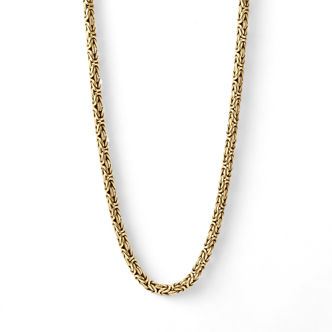 Heavy 18k Yellow Gold byzantine necklace 5 mm