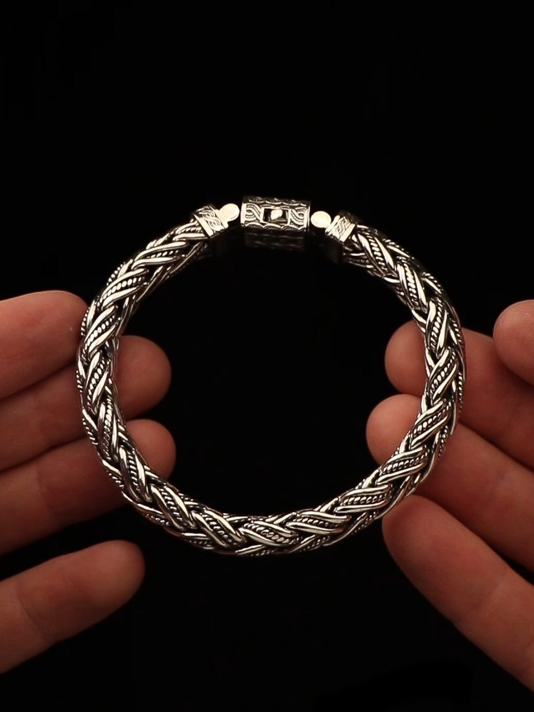 Heavy Bali Silver Bracelet (12 mm) | 925 Sterling Silver | Dynamis
