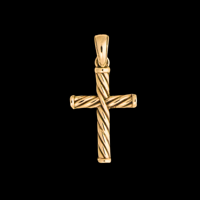 Colgante de cruz de oro amarillo de 14 k
