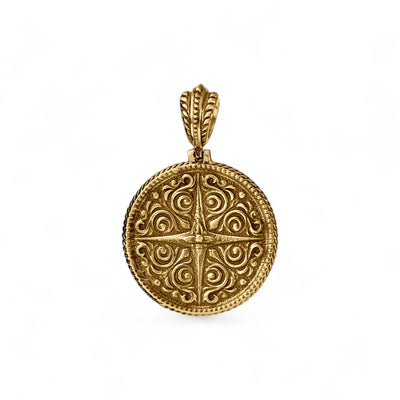 Colgante de brújula de oro amarillo de 14 k