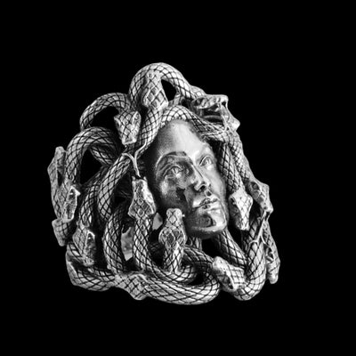 Medusa Silver Ring