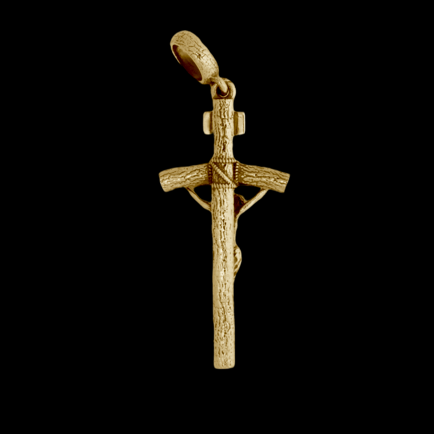 Cruz Católica de Oro Amarillo de 14k