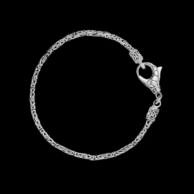Thin Byzantine Silver Bracelet