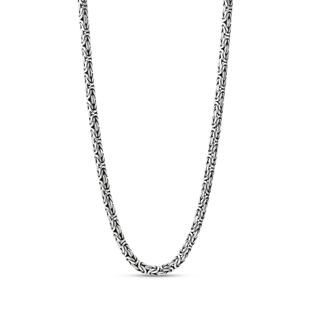 Heavy silver byzantine necklace (5 mm) – Dynamis Jewelry