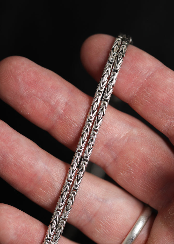 Byzantine silver necklace (2.5 mm) – Dynamis Jewelry
