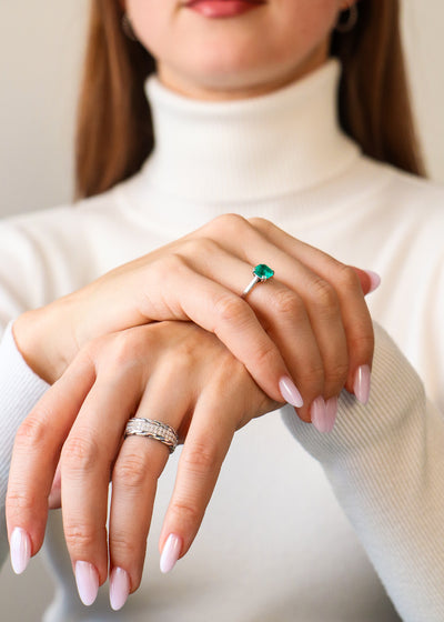 14k Yellow gold Emerald Ring