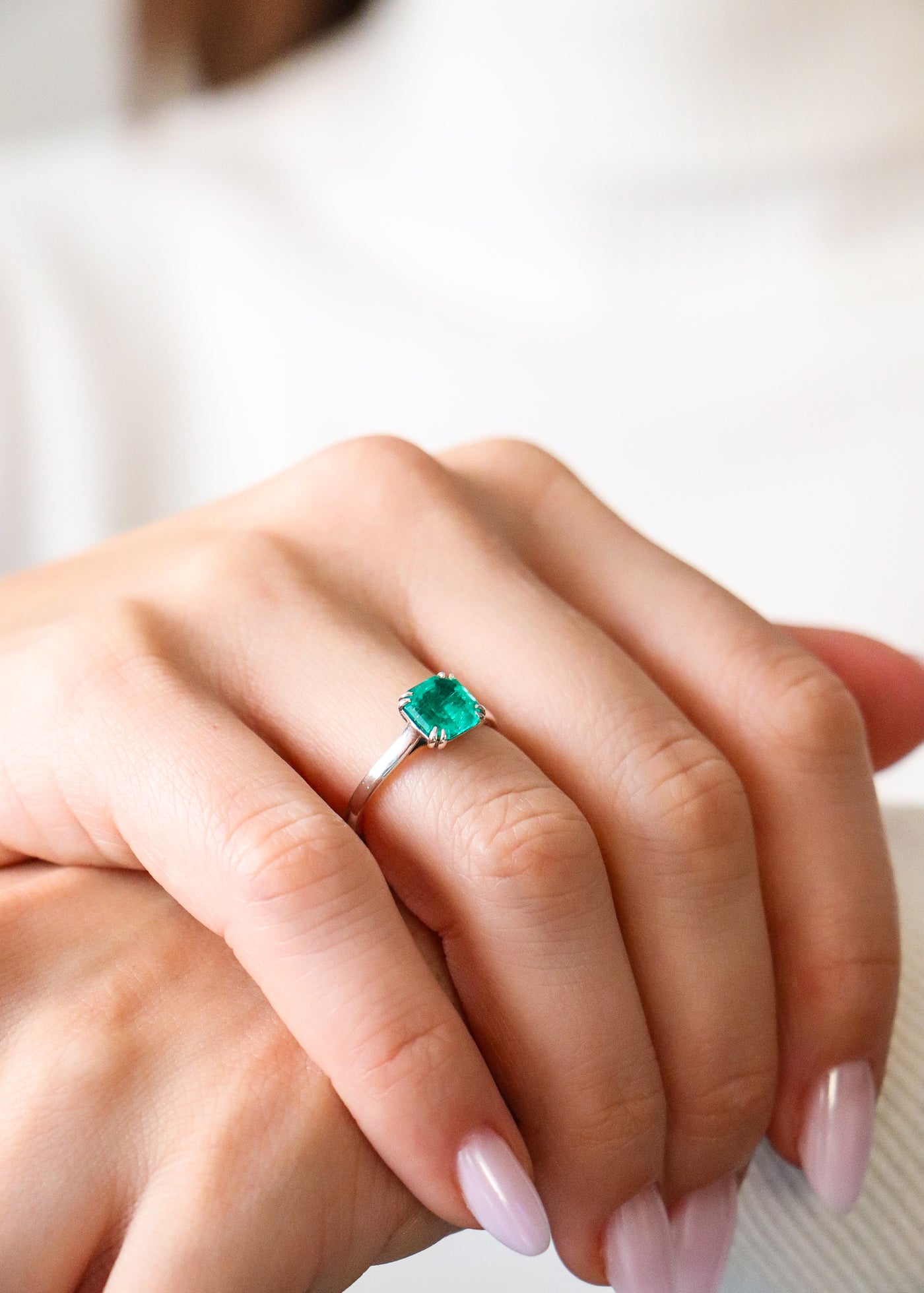 14k Yellow gold Emerald Ring