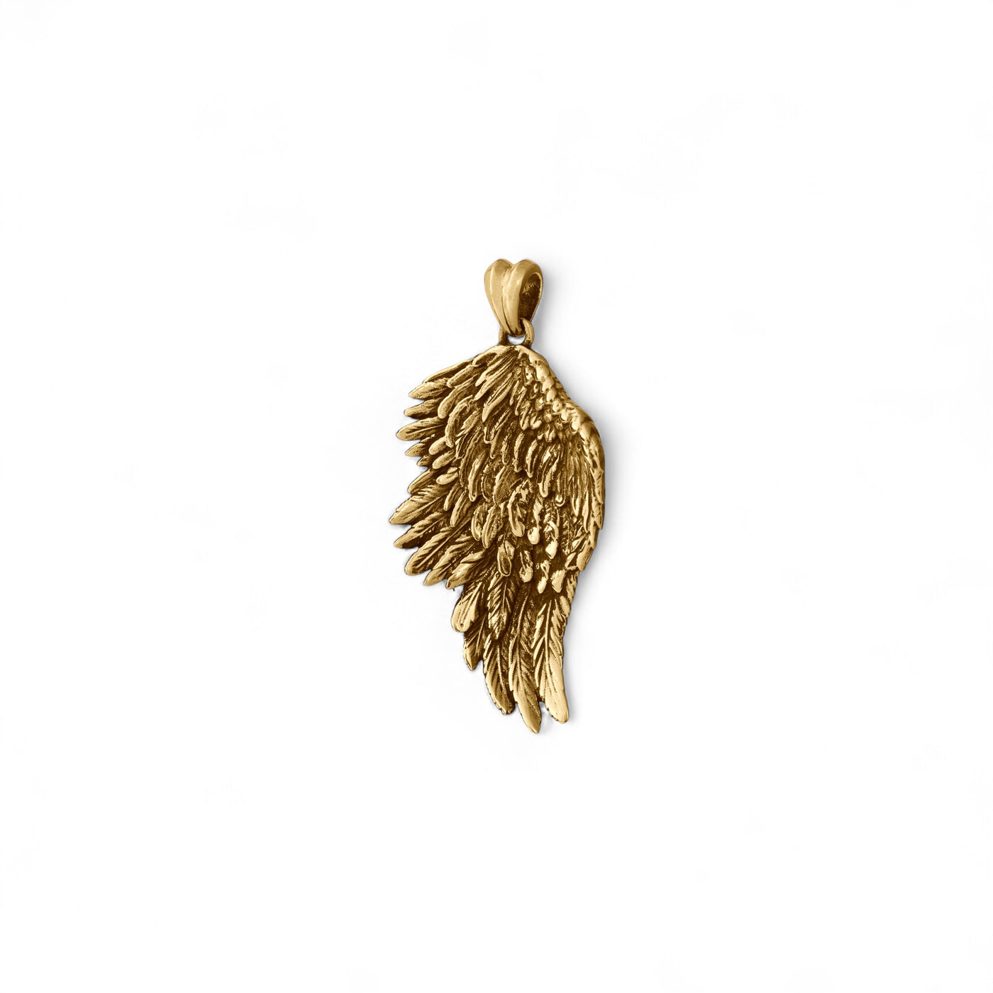 Colgante de ala de ángel de oro amarillo de 14 k S