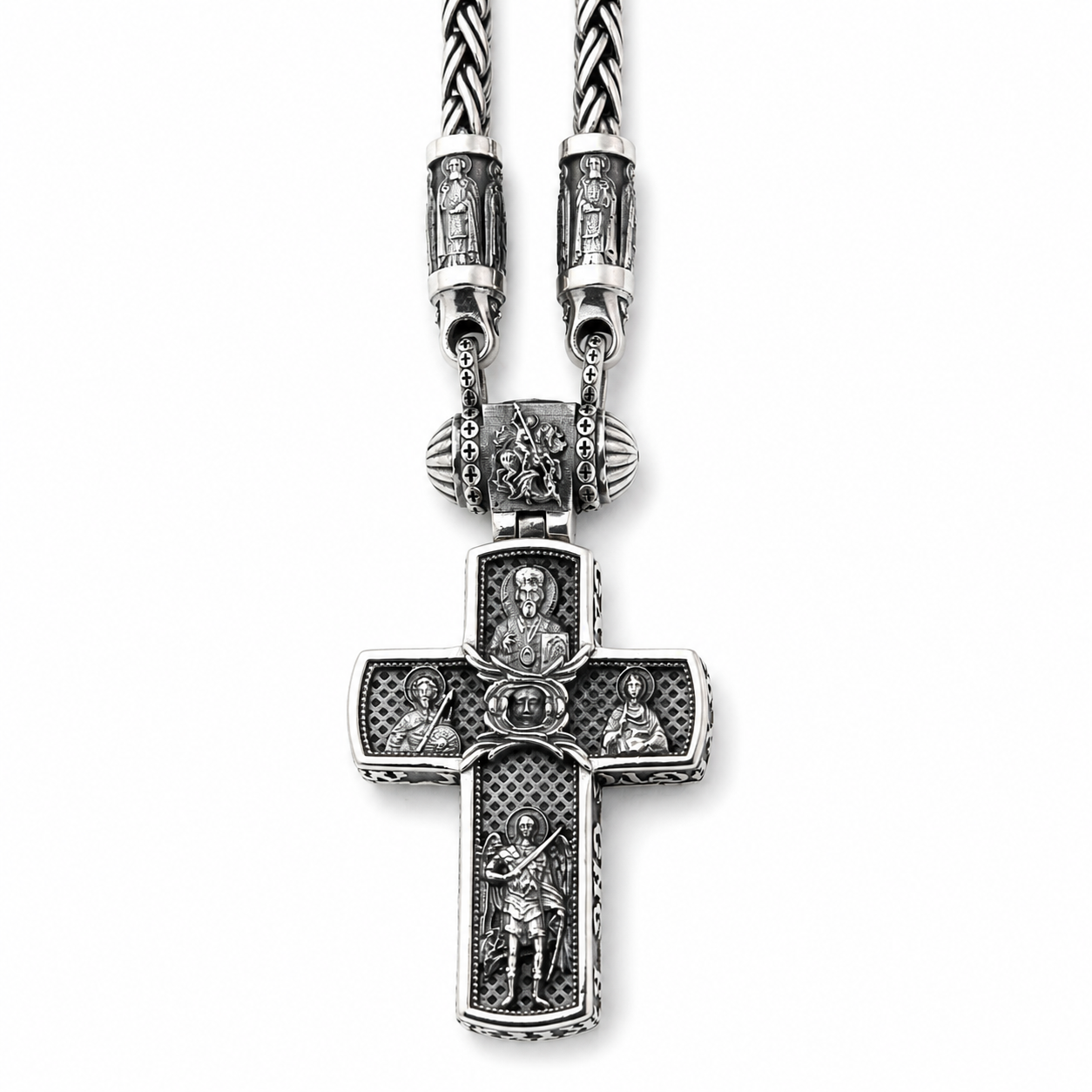 Silver Orthodox cross necklace 002 – Dynamis Jewelry