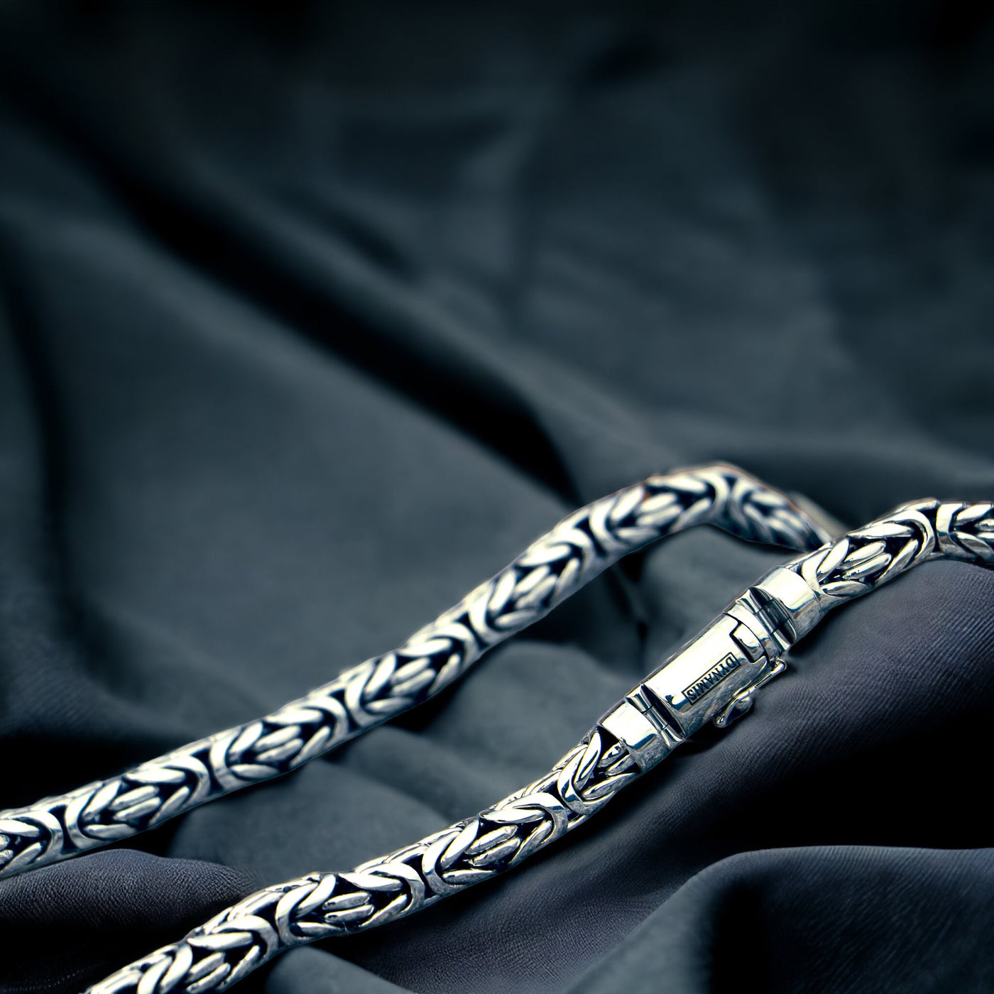 Heavy silver byzantine necklace  (8 mm)
