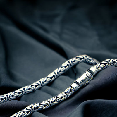 Collar bizantino de plata pesada (8 mm)