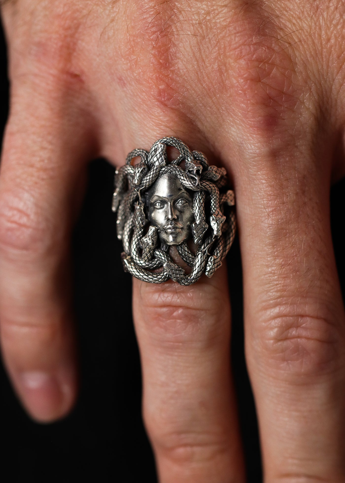 Medusa Silver Ring