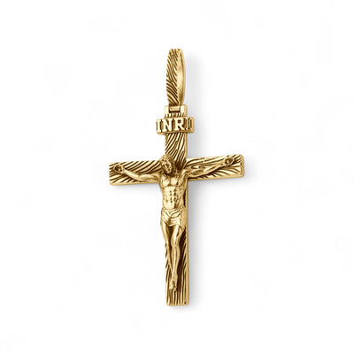 14k Yellow Gold Catholic Cross