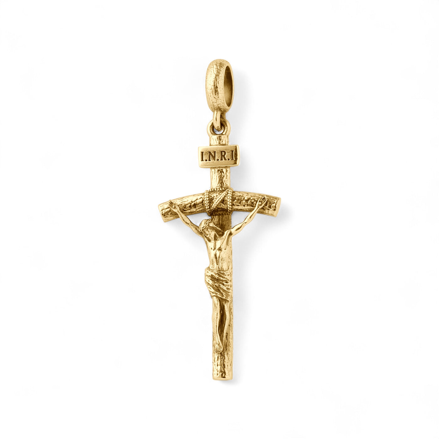 Cruz Católica de Oro Amarillo de 14k