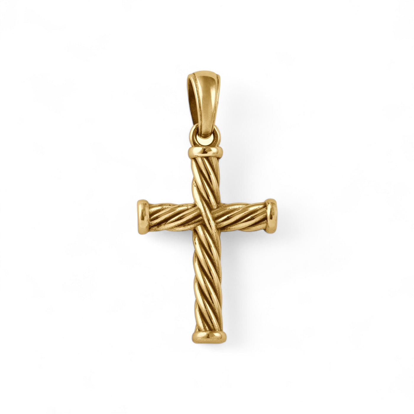 Colgante de cruz de oro amarillo de 14 k