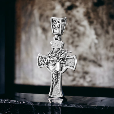 Silver Catholic cross