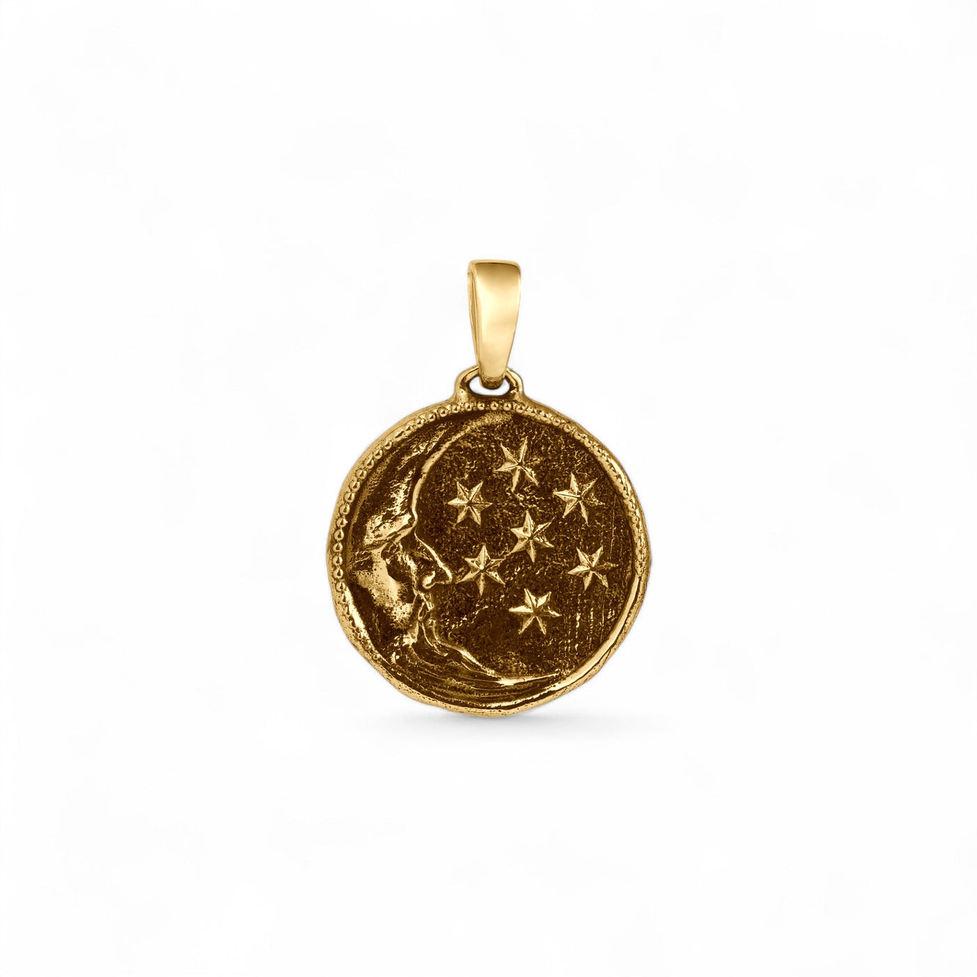 14k Yellow gold Moon pendant