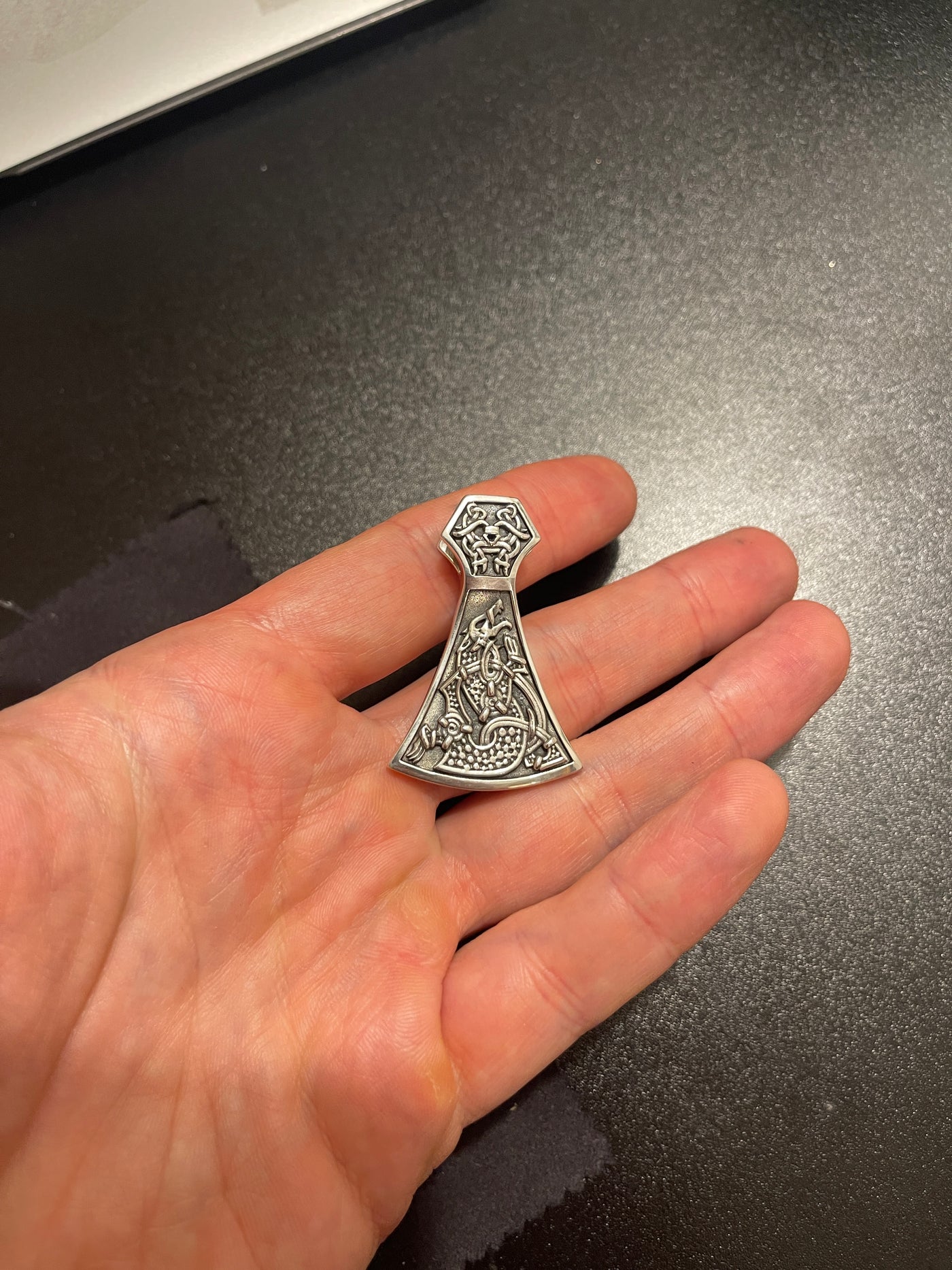 Silver Viking axe