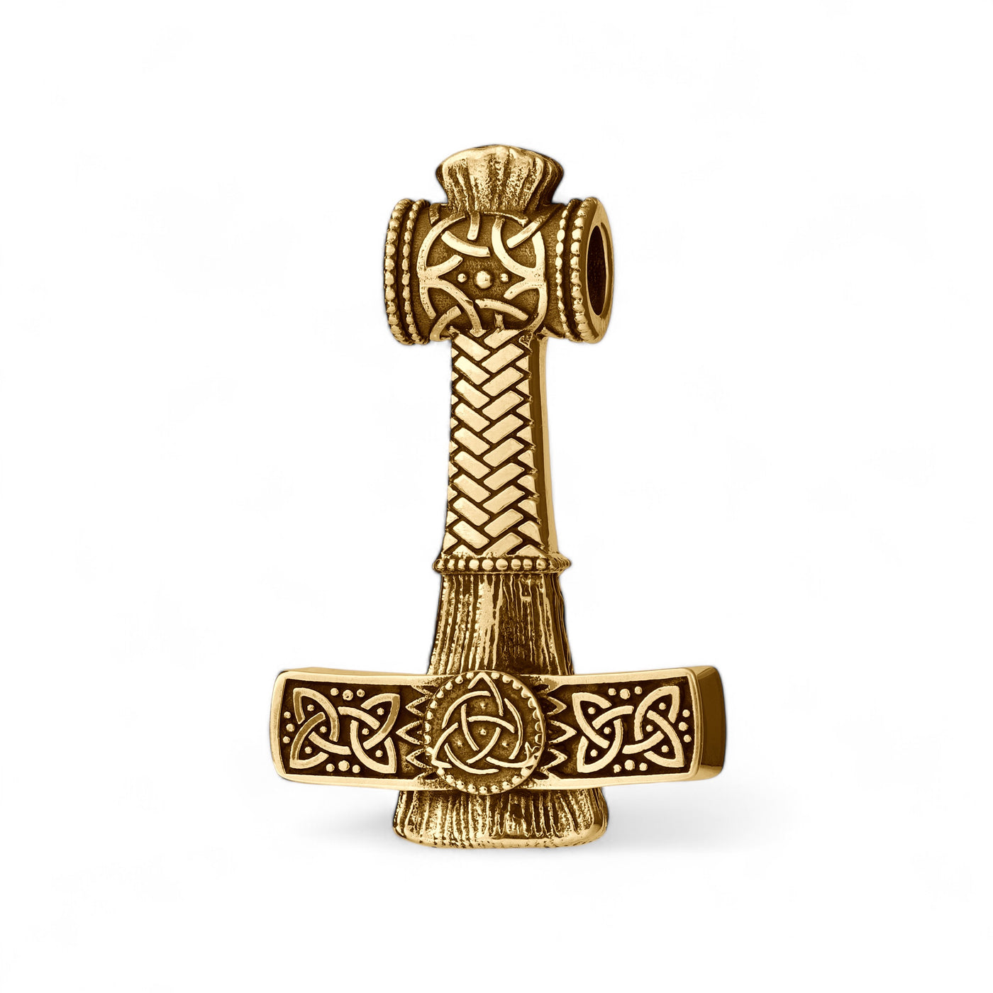 14k Yellow Gold Mjölnir Silver Pendant