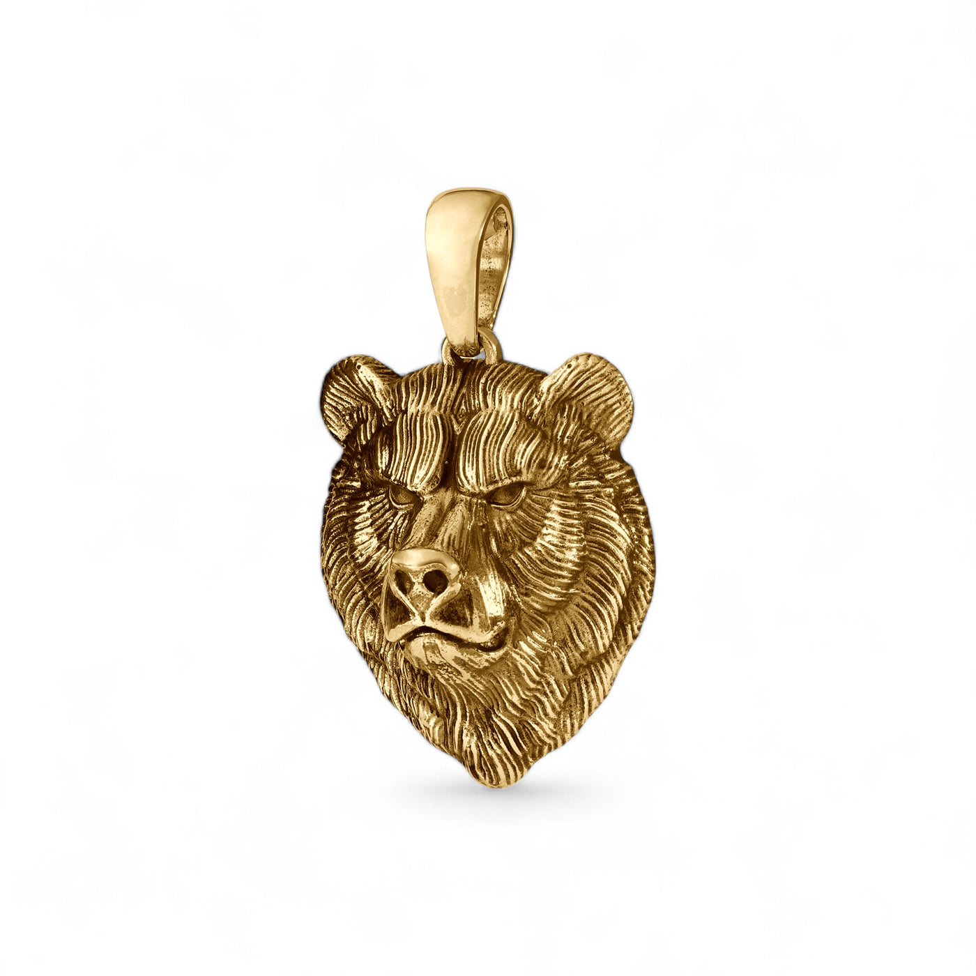 14k Yellow Gold Grizzly Bear Pendant