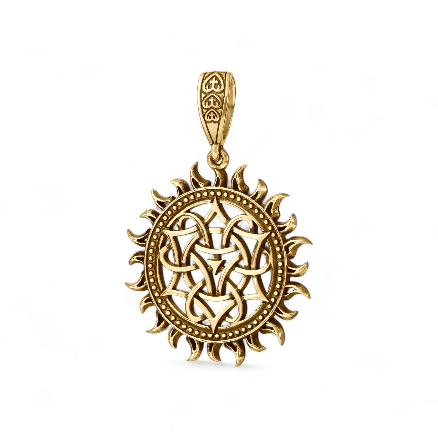 14k yellow gold Nordic Sun Pendant