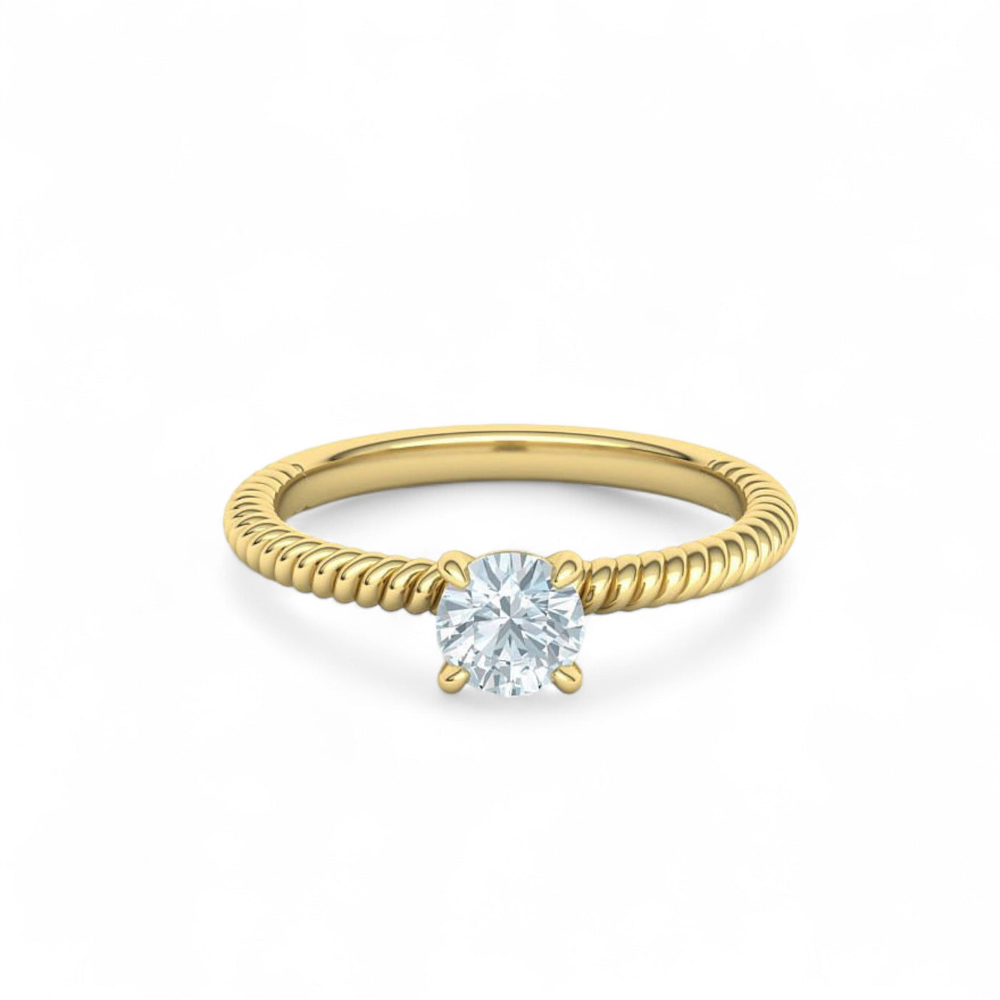 18k Yellow gold Moissanite Ring