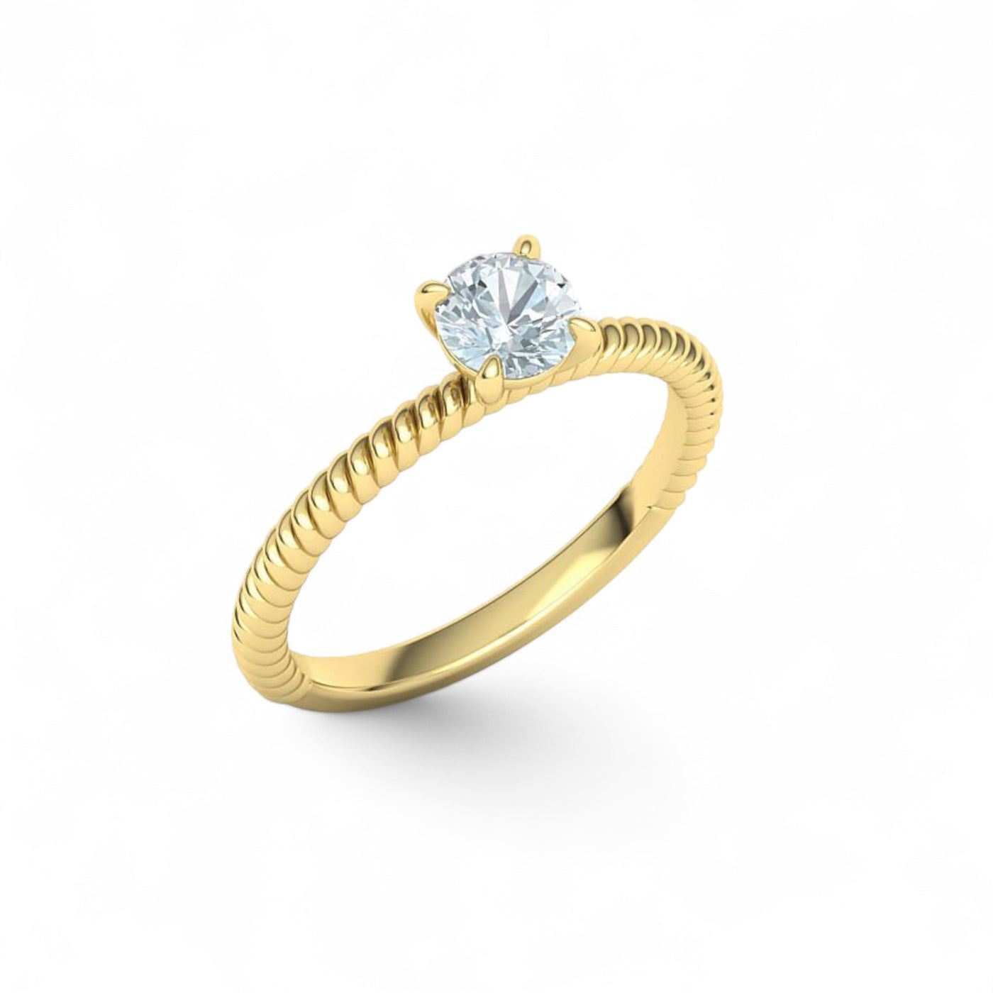 18k Yellow gold Moissanite Ring