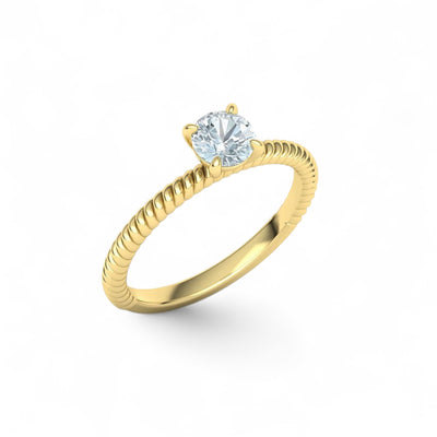 18k Yellow gold Moissanite Ring