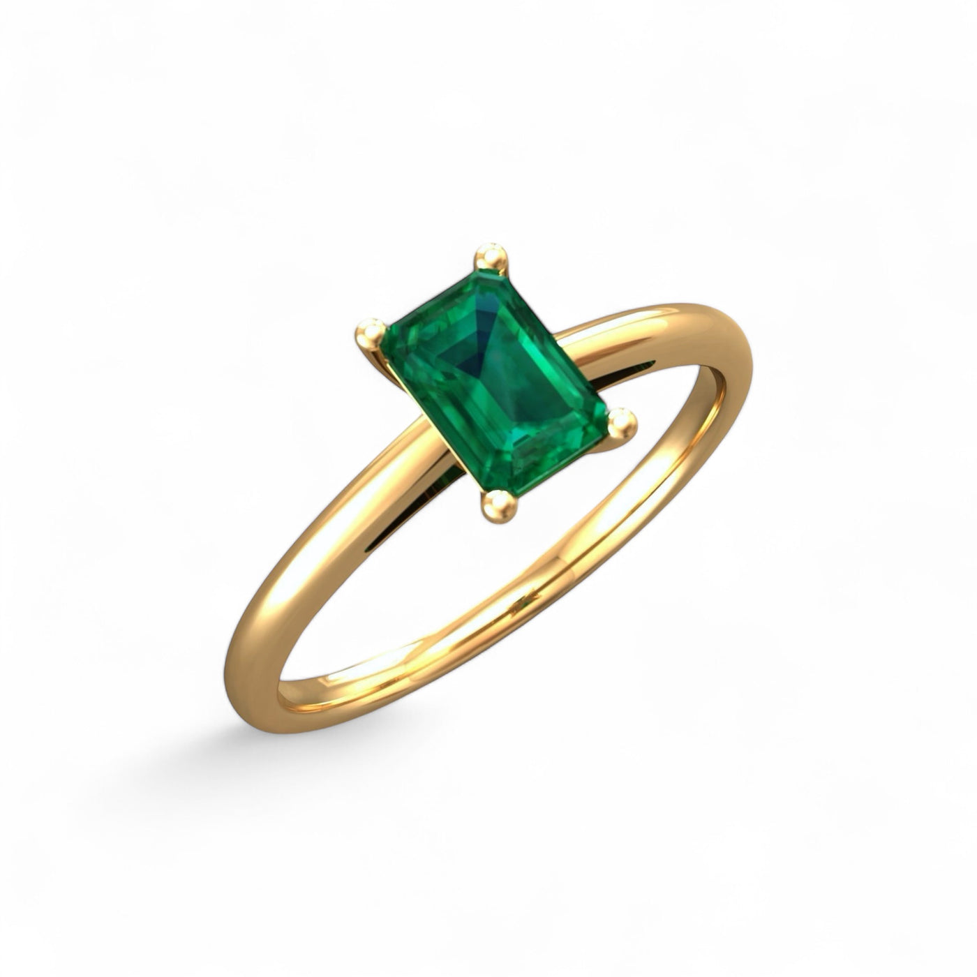 18k Yellow gold Emerald Ring