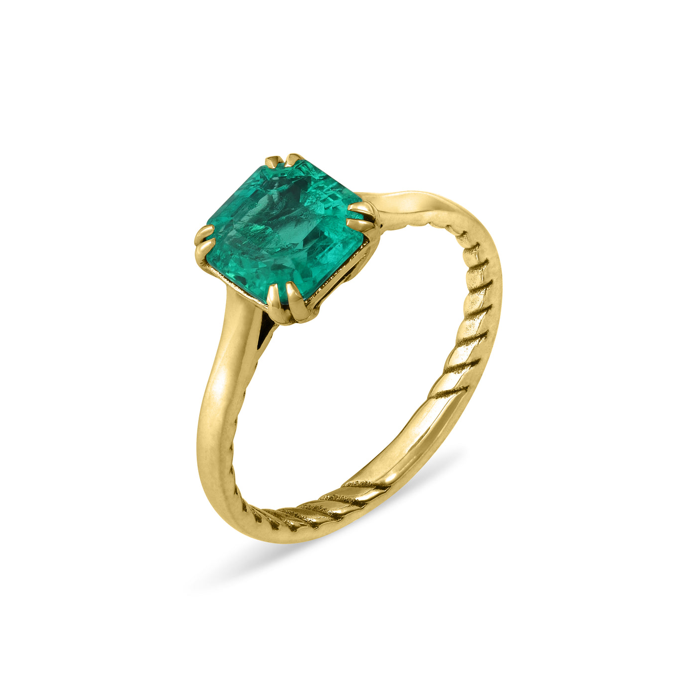 18k Yellow gold Emerald Ring