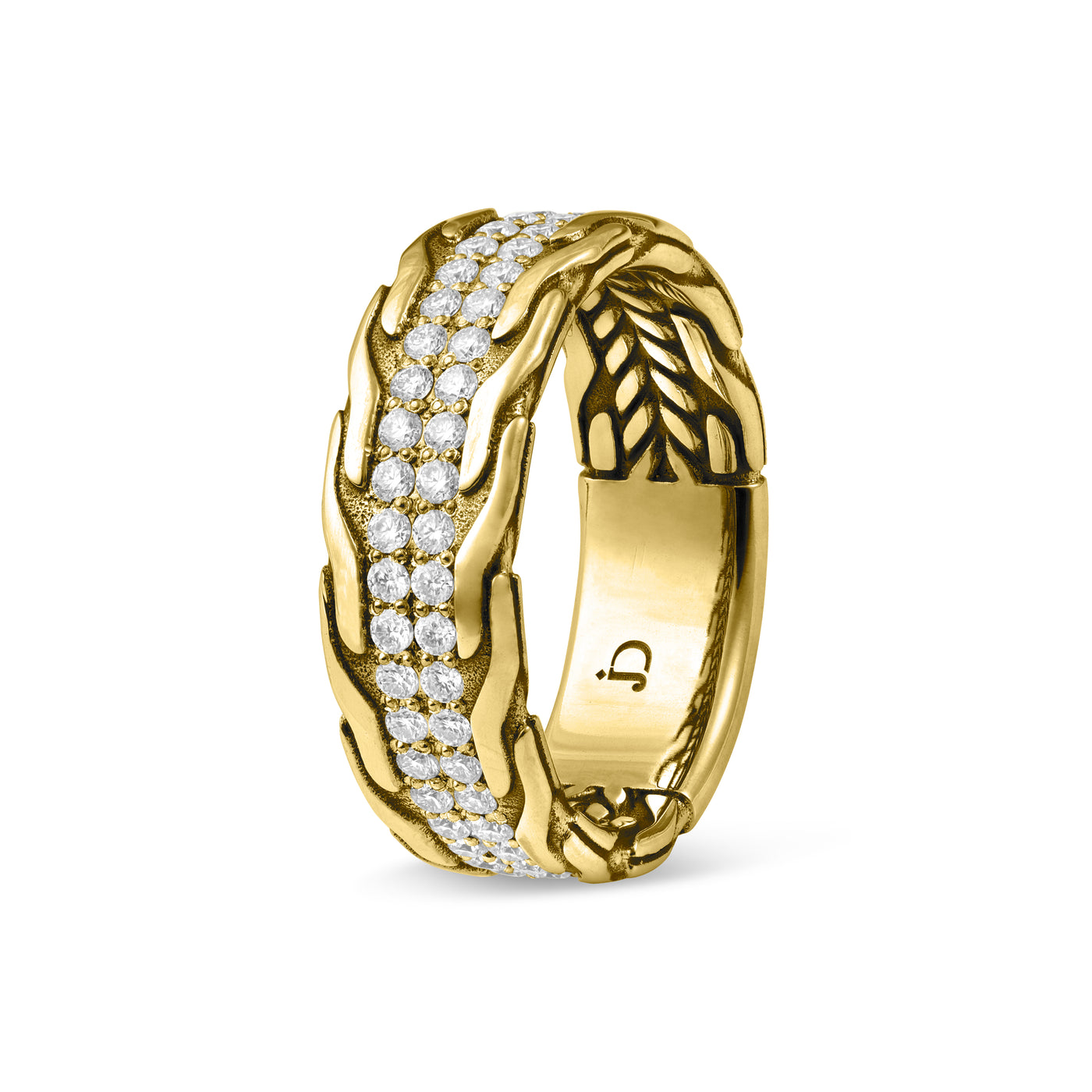 14k Yellow gold Foxtail ring