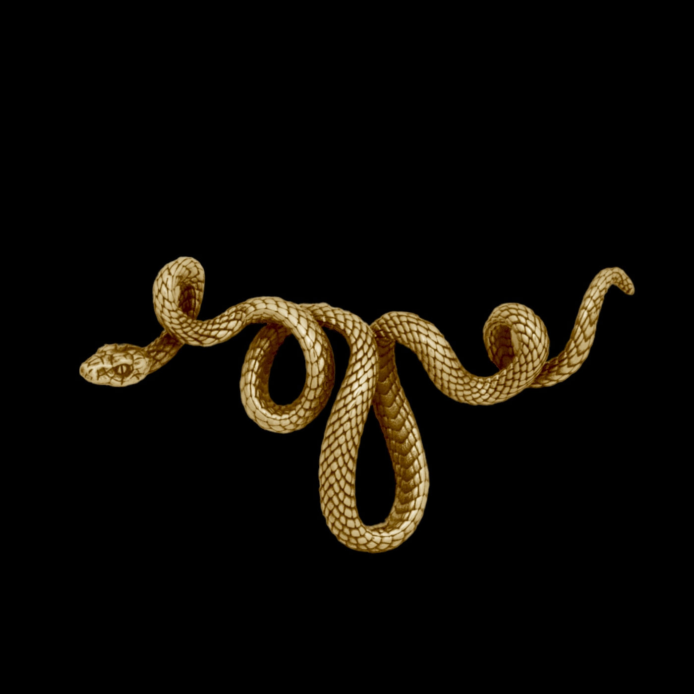 14K YELLOW GOLD Serpent Pendant