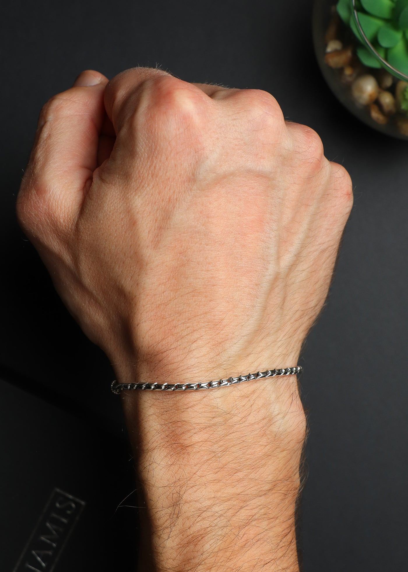 Thin Cobra silver bracelet