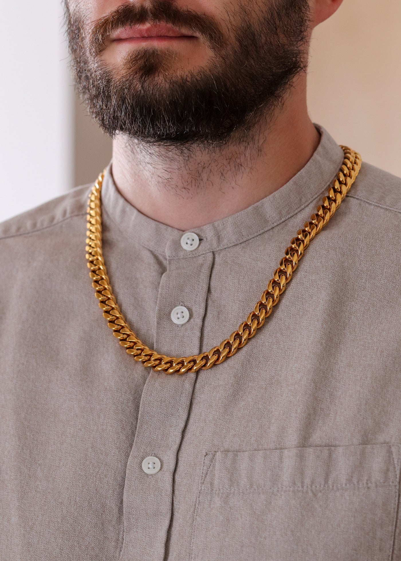 Collar cubano 12 mm (Oro)