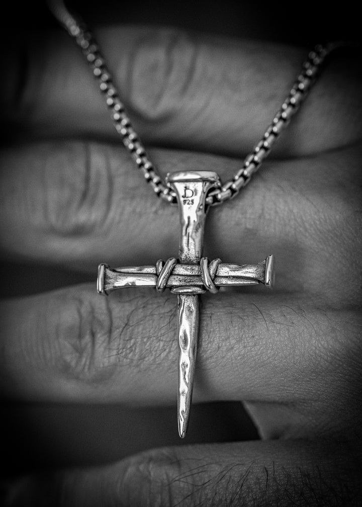 Three Nails Cross Silver Pendant – Dynamis Jewelry