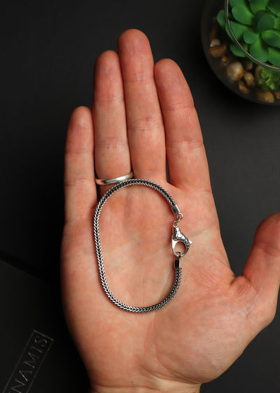 Thin Foxtail Silver Bracelet