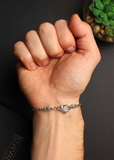 Thin Cobra silver bracelet