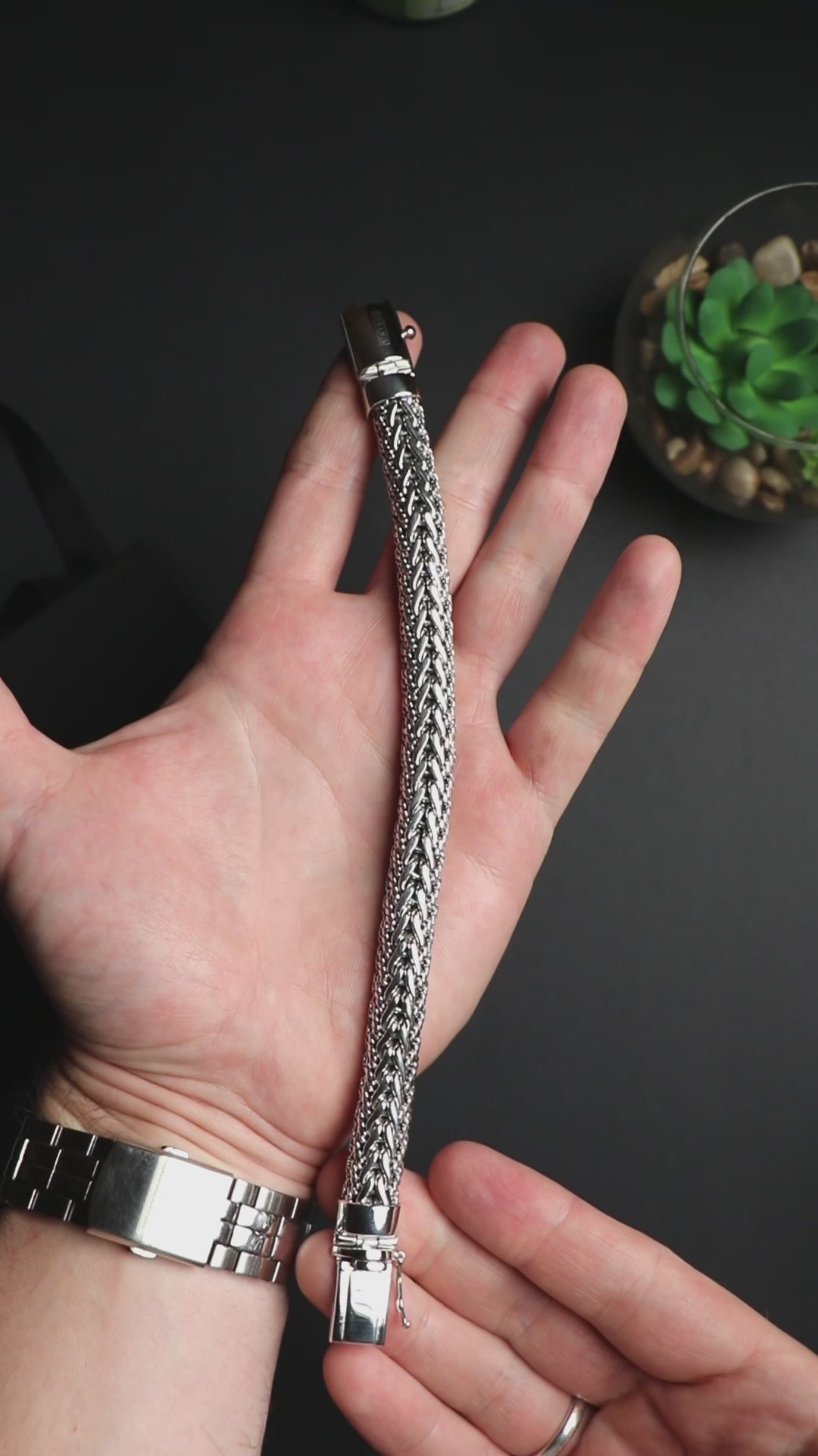 Heavy Bali silver bracelet (12 mm)