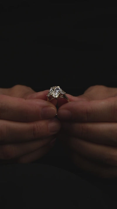 The Eternal Flame – 3ct Pear & Heart Diamond Ring in 18K Gold