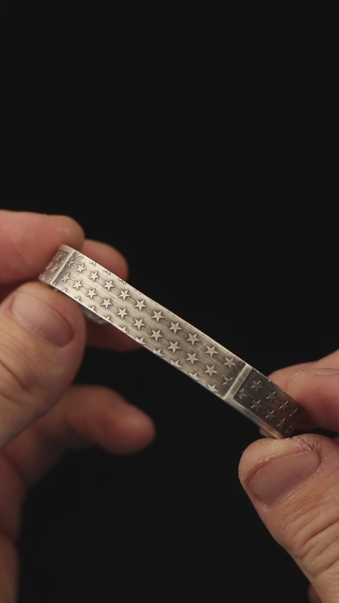 Stars of Freedom Cuff Bracelet / 999 Fine Silver