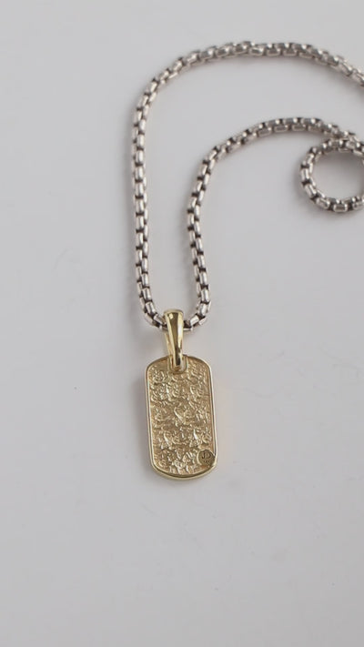 14k Yellow gold Tag pendant S