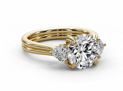 The Radiance – Round & Heart Diamond Ring in 18K Gold