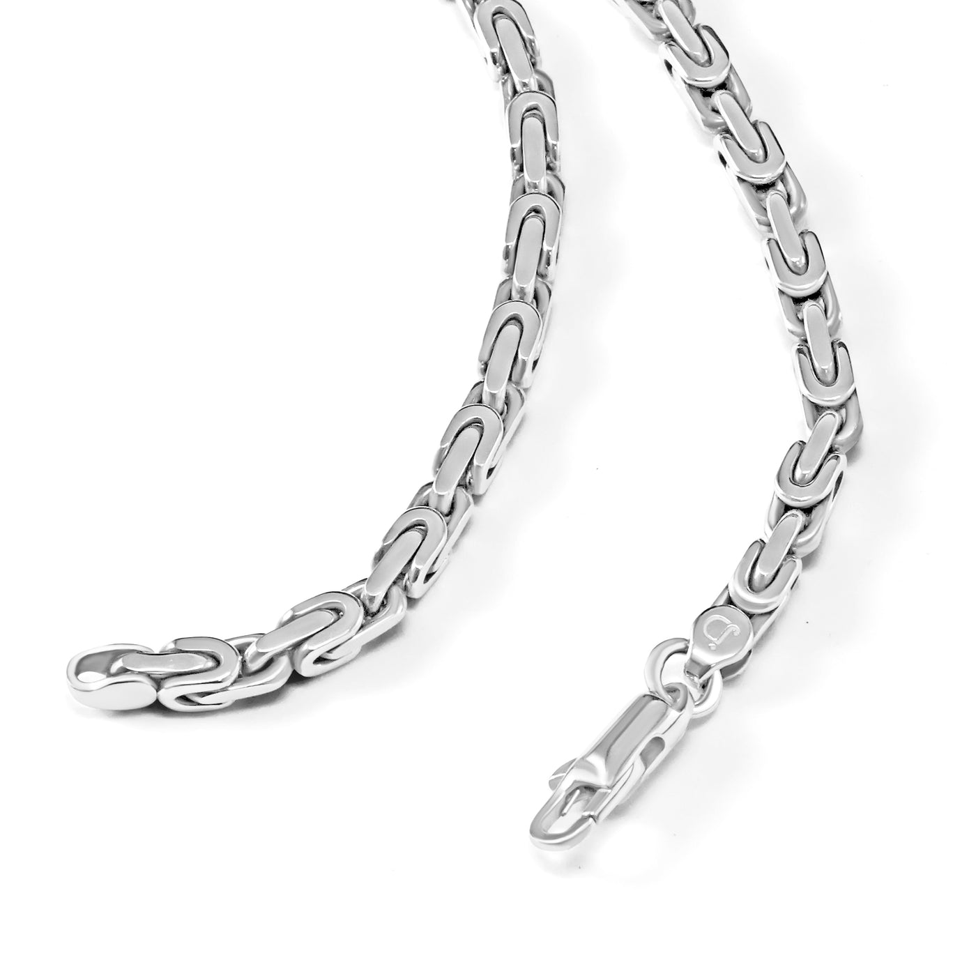 Double Anchor Silver Necklace